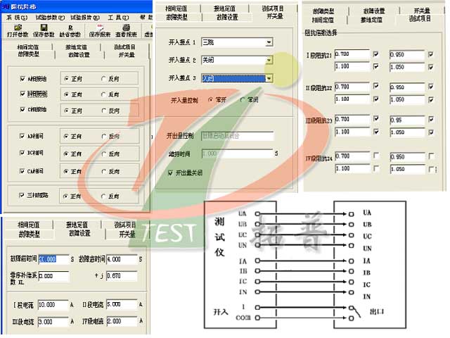 三相继电保护测试仪阻抗阶梯连接线方式